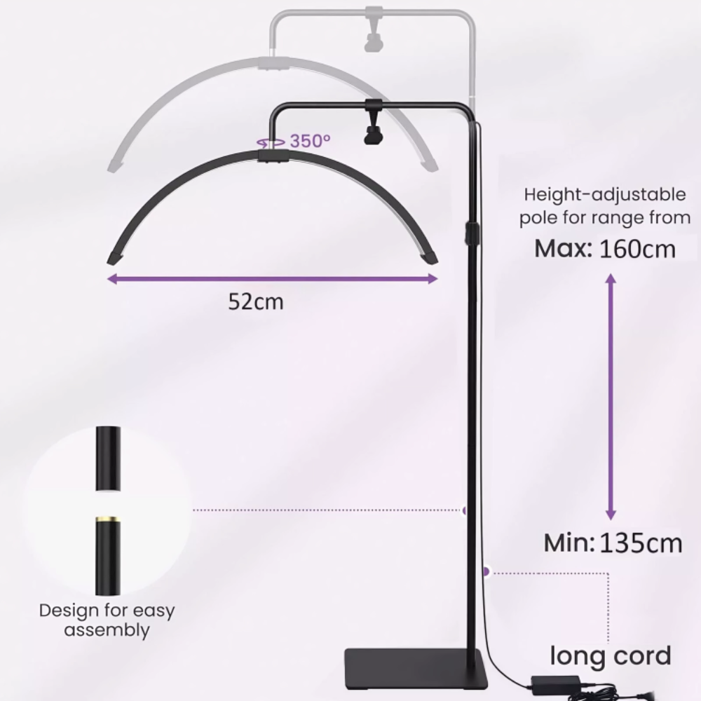 LED Half Moon Light Stand